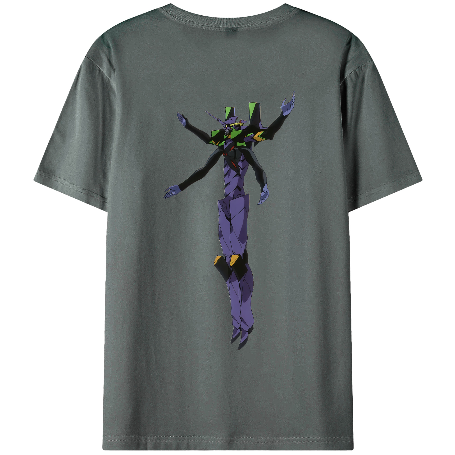 （画像用） EVA 新世紀エヴァンゲリオン 綿100％ メンズ半袖Tシャツ（バックプリント） 通気性